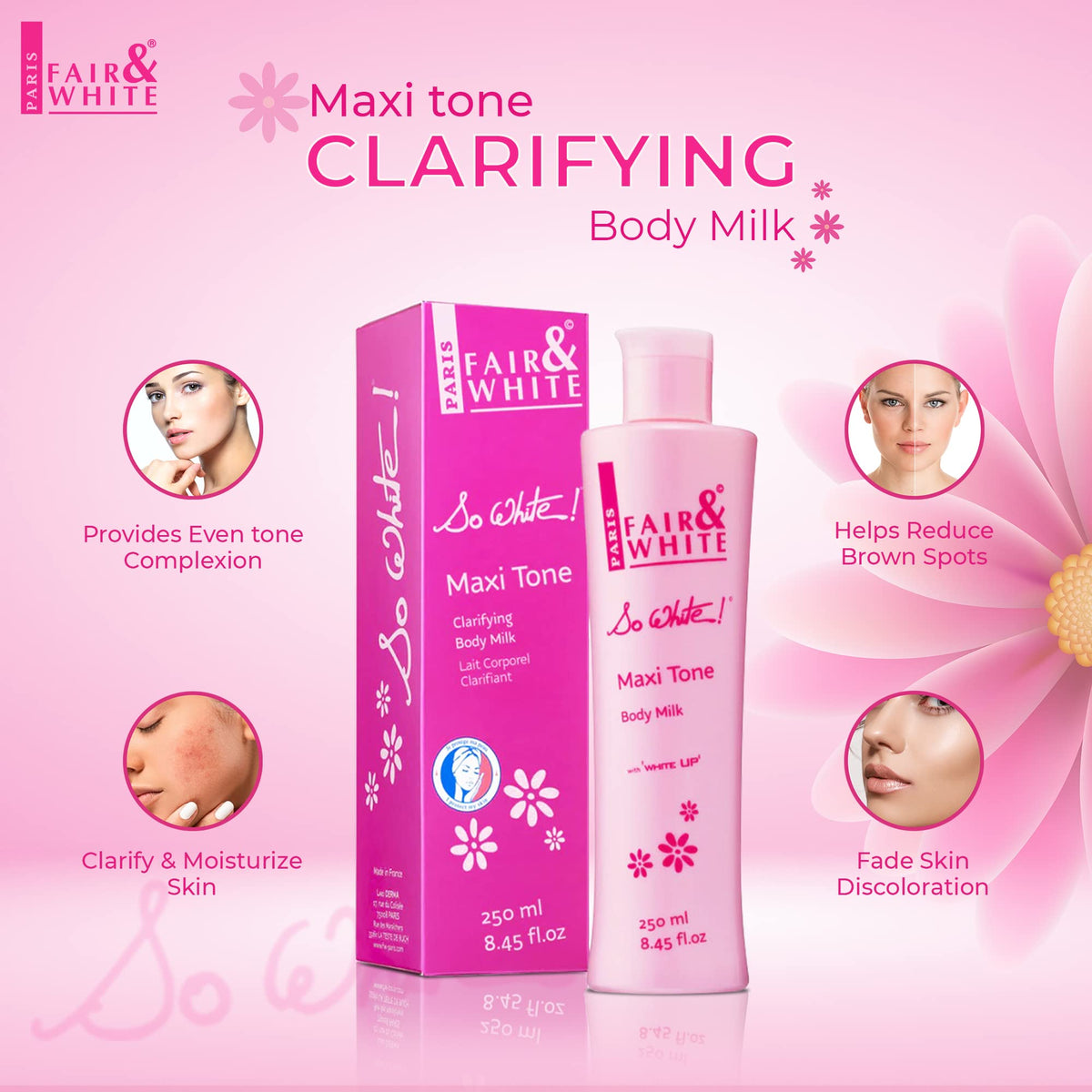 F & W Maxi Tone Clarifying Body Milk - 250ml