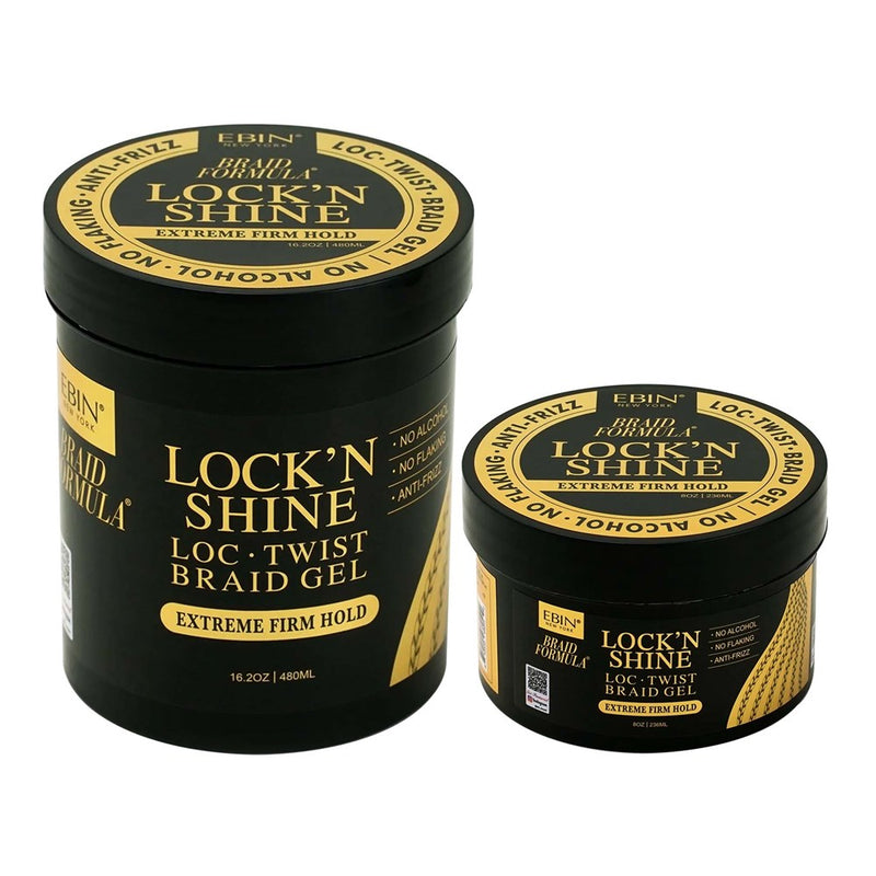 EBIN New York Braid Formula Lock N Shine Extreme Firm Hold Gel 236ml / 480ml